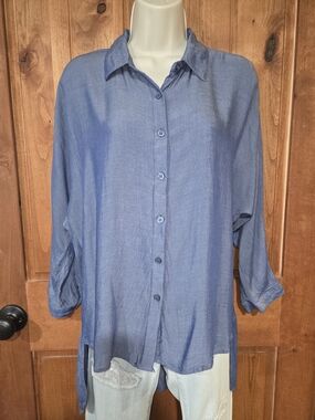 Catherine Malandrino Blue Button-Down Shirt